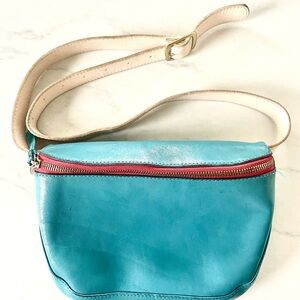 Clare V Blue and Red Crossbody Bag